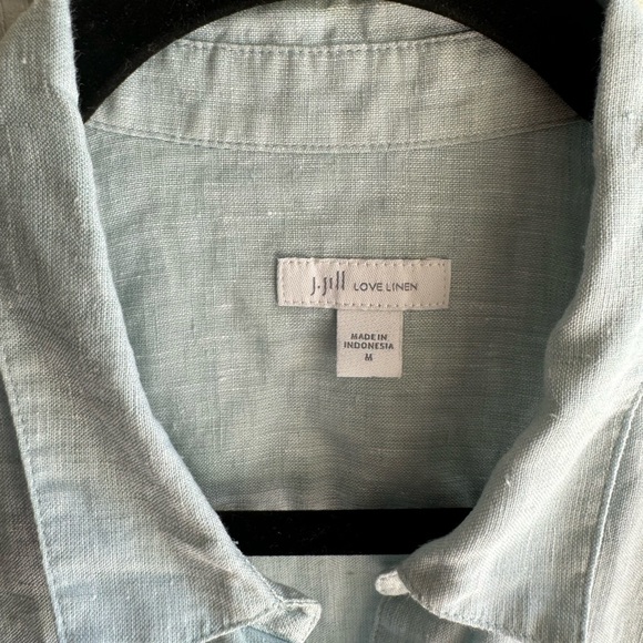 J. Jill Love Linen women’s light blue casual breathable button down shirt medium - Picture 3 of 5